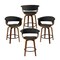 Set of 2/4 Modern Counter & Bar Height Wooden Swivel Bar Stools